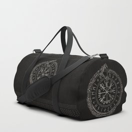 Vegvisir with Ouroboros and runes Duffle Bag