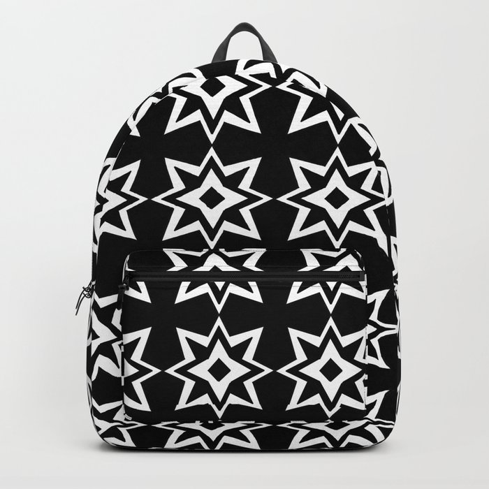 Stars 31- black and white star. Backpack