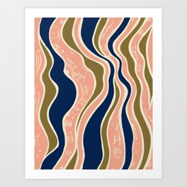 Earthy Rivers Cobalt Art Print