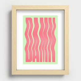 Damn Typographic Poster in Wavy Watermelon Colourway Recessed Framed Print