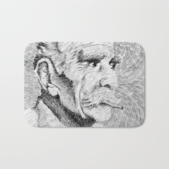 Hombre - black ink Bath Mat