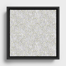 Enokitake Mushrooms (pattern) Framed Canvas