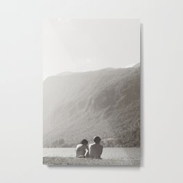 Romantic Love Couple, Summer Lake Mountain View, Slovenia, Photo Art Print Metal Print