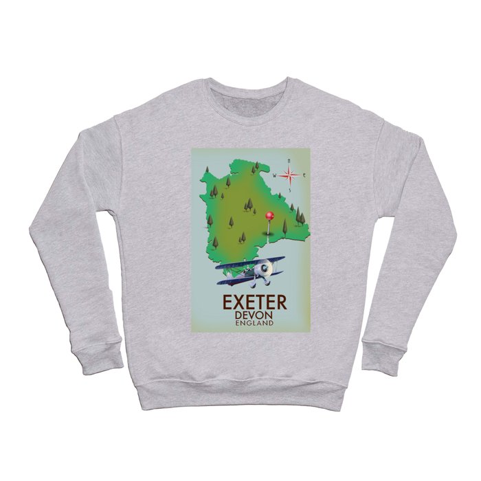 Exeter Devon vintage travel poster Crewneck Sweatshirt