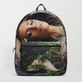 Song of Ophelia singing in the river Denmark; William Shakespeare's Hamlet magical realism female portrait color photograph / photography Backpack