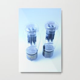 Vacuum Tubes: White Metal Print