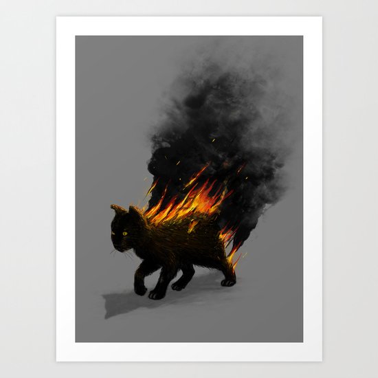 This Cat Is On Fire! Art Print
