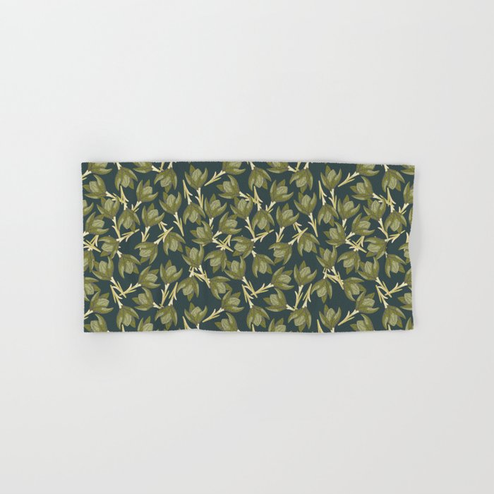 Green flowers on a green background | Fashion prints of summer Hand & Bath Towel