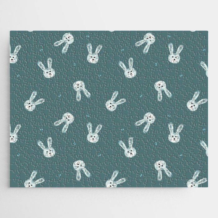 Bunny Faces - Green Jigsaw Puzzle