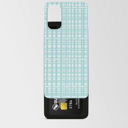Woven Plaid Pattern in Pale Teal Blue Android Card Case