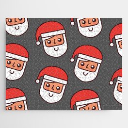Christmas Santa Claus with Red Hat Seamless Pattern Jigsaw Puzzle