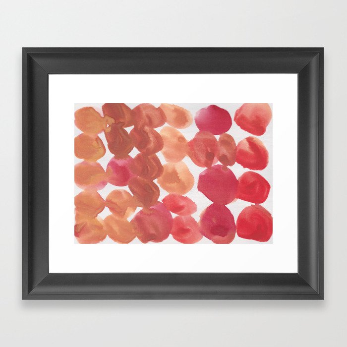 9 190408 Red Abstract Watercolour Framed Art Print