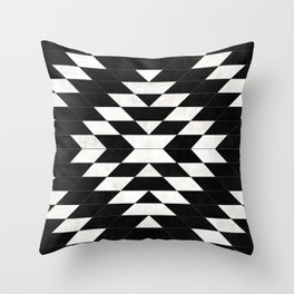 Urban Tribal Pattern No.14 - Aztec - Black Concrete Throw Pillow