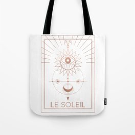 Le Soleil or The Sun Tarot White Edition Tote Bag