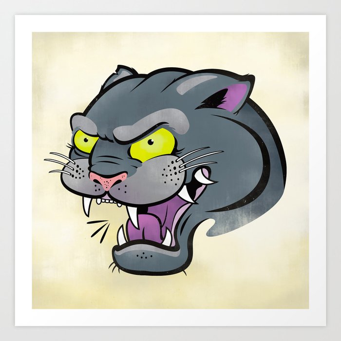 Panther Tattoo Flash Art Print