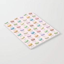 French Macarons Pattern on Misty Rose Notebook