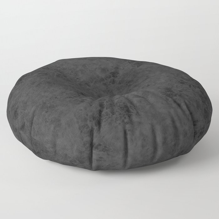 Black textured suede stone gray dark Floor Pillow