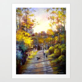 George's Lane in Autumn Art Print | Nature, Landscape, Painting 