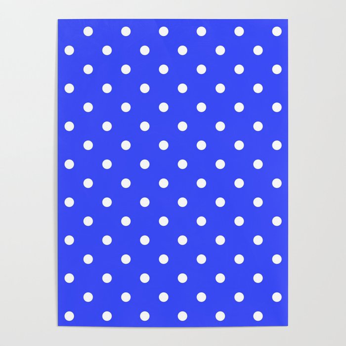 Light Indigo Blue Polka Dots Poster