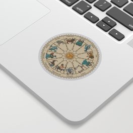 Vintage Astrology Zodiac Wheel Sticker