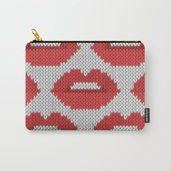 Lips pattern - white Carry-All Pouch