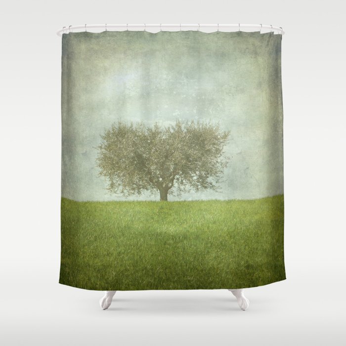 The Lone Olive Tree Shower Curtain By, Olive Branch Shower Curtain
