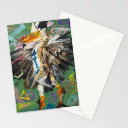 Grey heron in panic Stationery Cards