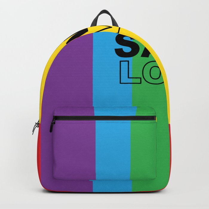65MCMLXV LGBT Same Love Rainbow Stripe Pattern Backpack
