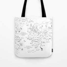 French World Map Tote Bag
