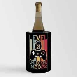 Level 21 unlocked in 2022 gamer 21st birthday gift Wine Chiller
