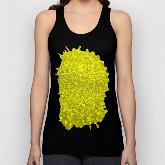 Bright Yellow Glitter Unisex Tank Top