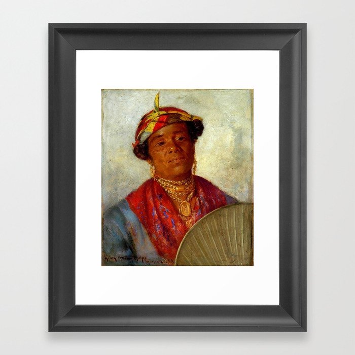 African American Masterpiece Woman with Gold Necklaces by Helen Watson Phelps Framed Art Print by Jeanpaul Ferro Society6