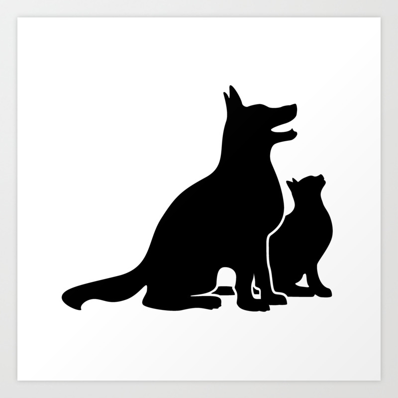Dog And Cat Bffs Art Print By Hobrath Society6