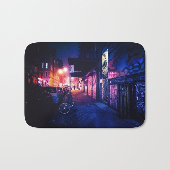 Lower East Side - Night on Rivington Street Bath Mat