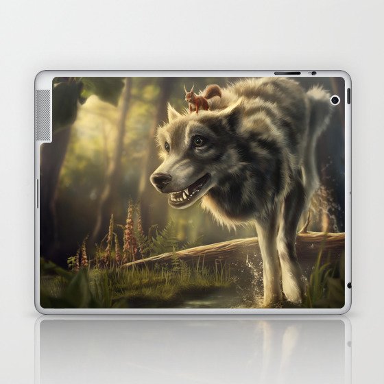 Faster (Wolf and Squirrel) Laptop & iPad Skin