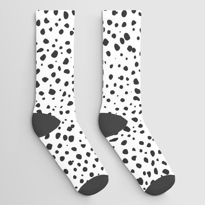 Dalmatian Spots - Black and White Polka Dots Socks by Sorbetedelimon ...