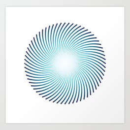 Circular Blue Spinning Infinity. Art Print