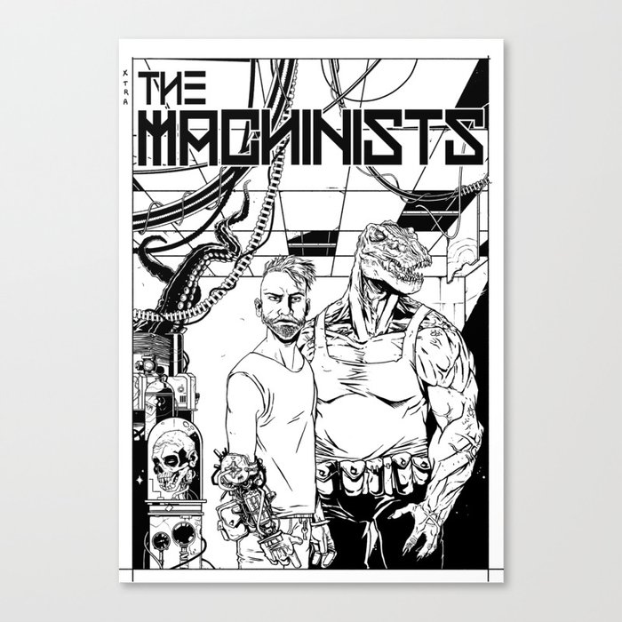 The Machinists - Black & white variant Canvas Print