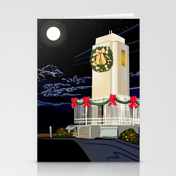 Christmas Lighthouse Stationery Cards