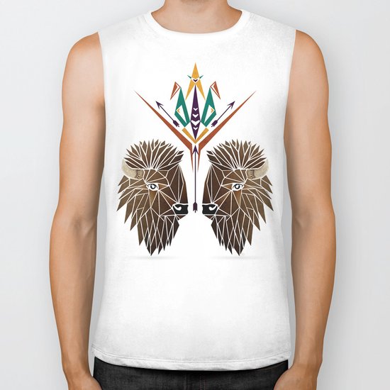 bison love Biker Tank