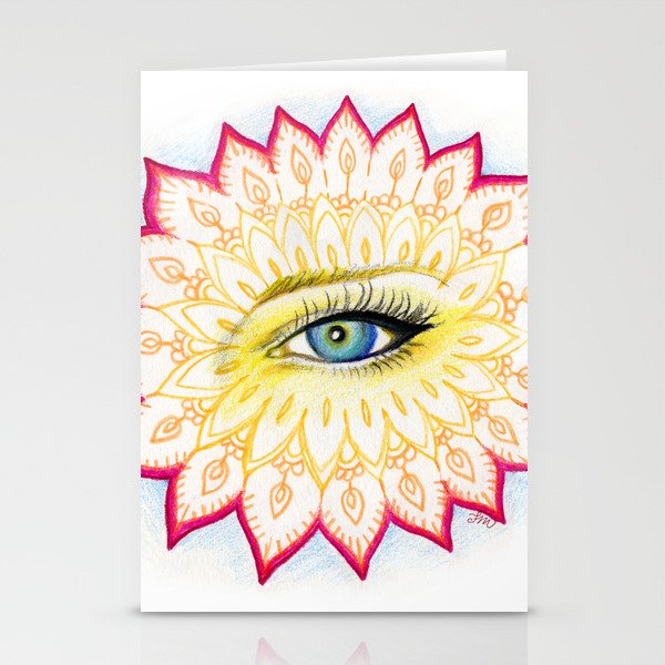 Flower eye mandala Stationery Cards