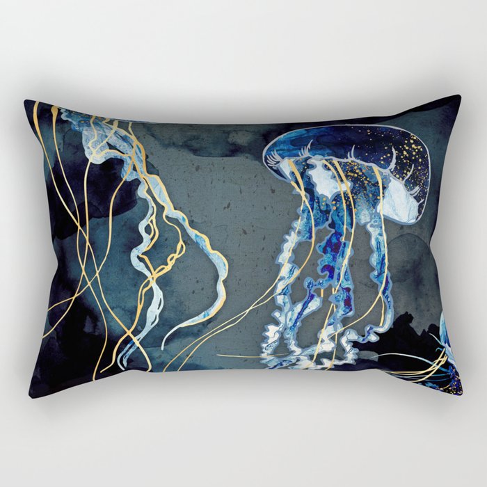 Metallic Ocean III Rectangular Pillow