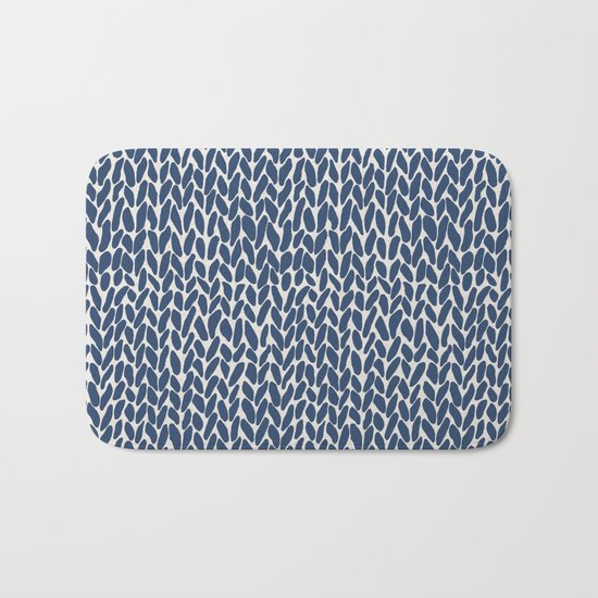 Hand Knit Navy Bath Mat