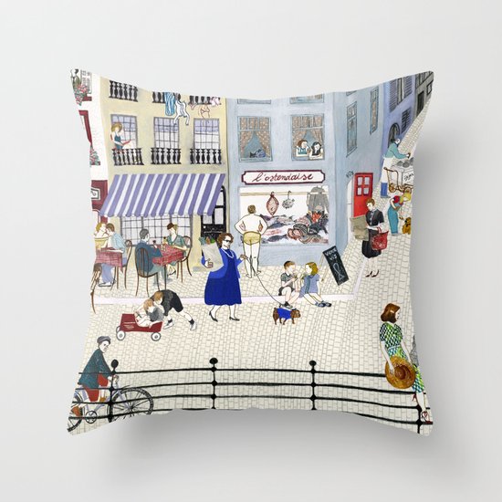 On the dike (in Ostend) Throw Pillow