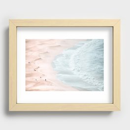Aerial Ocean - Pastel Beach - People - sea travel photography Recessed Framed Print