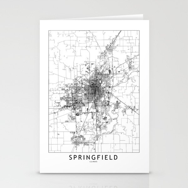 Springfield White Map Stationery Cards