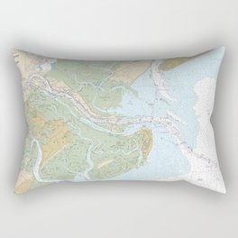 Savannah River and Wassaw Sound Nautical Chart 11512 – Coastal Georgia and South Carolina Rectangular Pillow