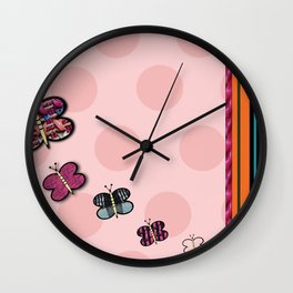 Butterfly And Polka Dot Series Wall Clock