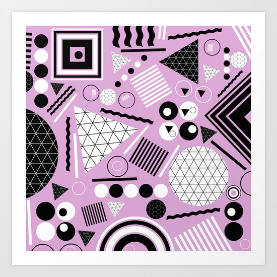 Busy Busy Busy Black And White! Art Print