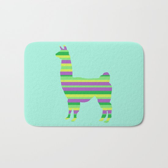 Llama Stripes Bath Mat